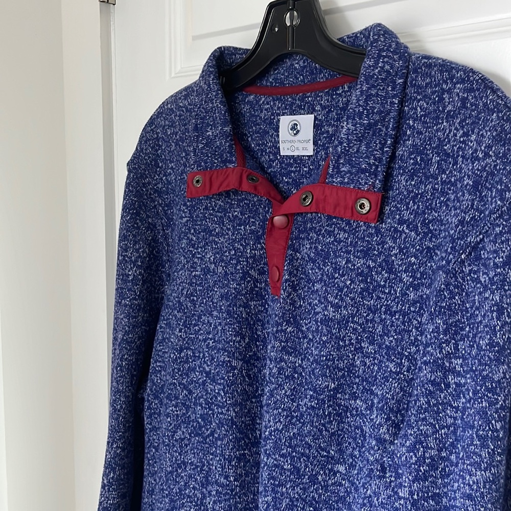 Southern Proper Men’s Heather Half Snap Polyester Sweater